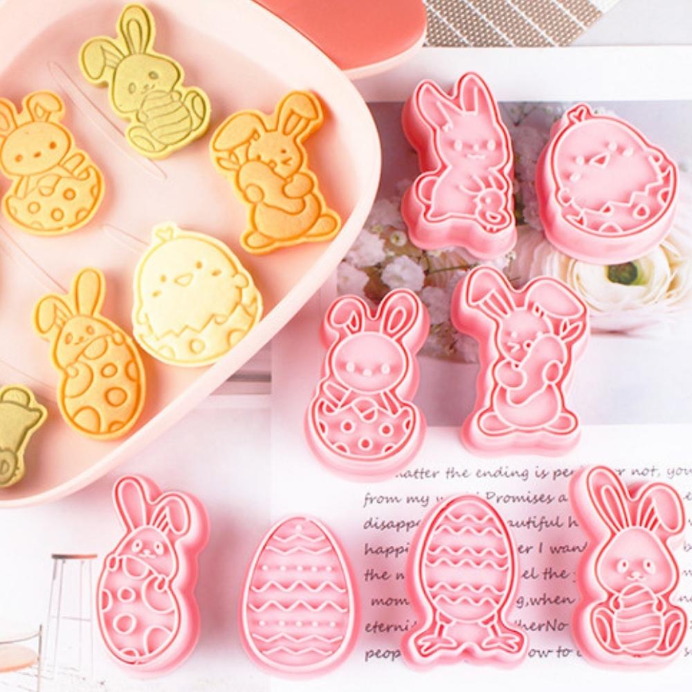 Easter Bunny Cookie Cutter & Stamp - Set of 8 Pieces - Easter Egg Chic –  Sillyko