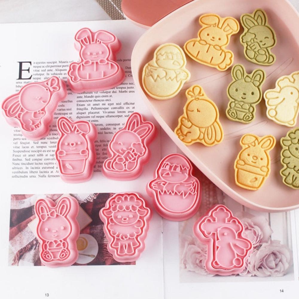 Easter Bunny Cookie Cutter & Stamp - Set of 8 Pieces - Easter Egg