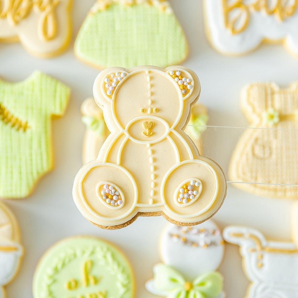 Baby Birthday & Shower Cookie Cutter & Stamp - Teddy Bear Crib Strolle –  Sillyko