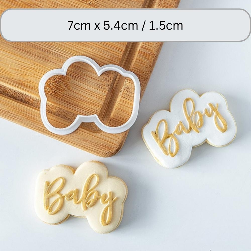Baby Birthday & Shower Cookie Cutter & Stamp - Teddy Bear Crib