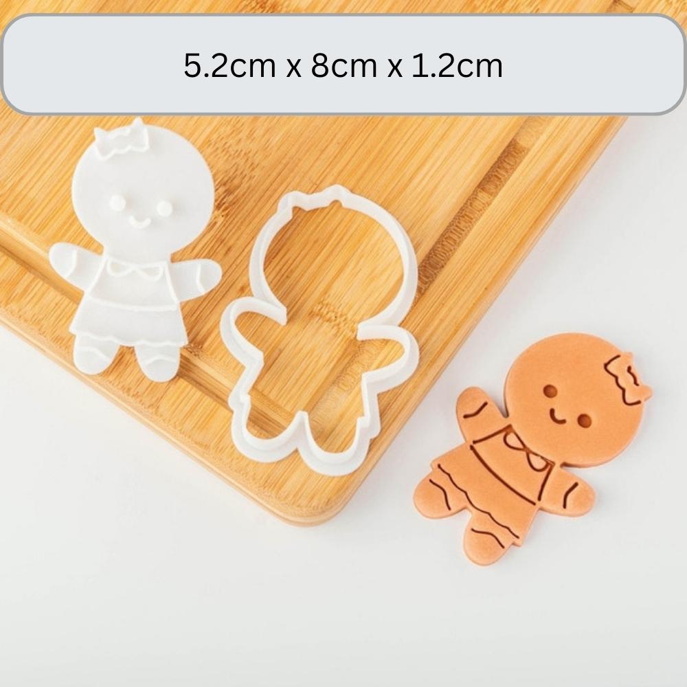 Gingerbread Family Cookie Cutter & Stamp - Gingerbread Man Women Boy Girl Baby Christmas Size Chart