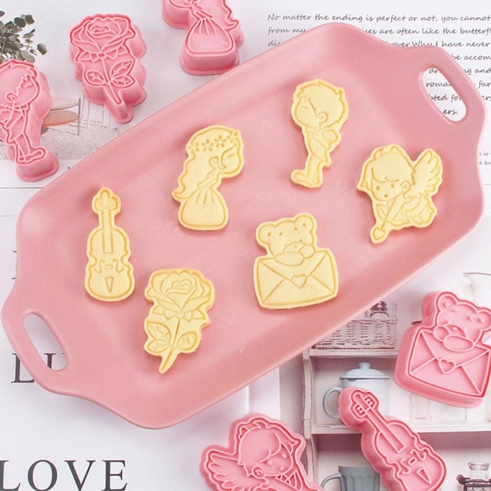 Valentines Day Cupid Cookie Cutter & Stamp - Set of 6 Pieces - Love Le –  Sillyko